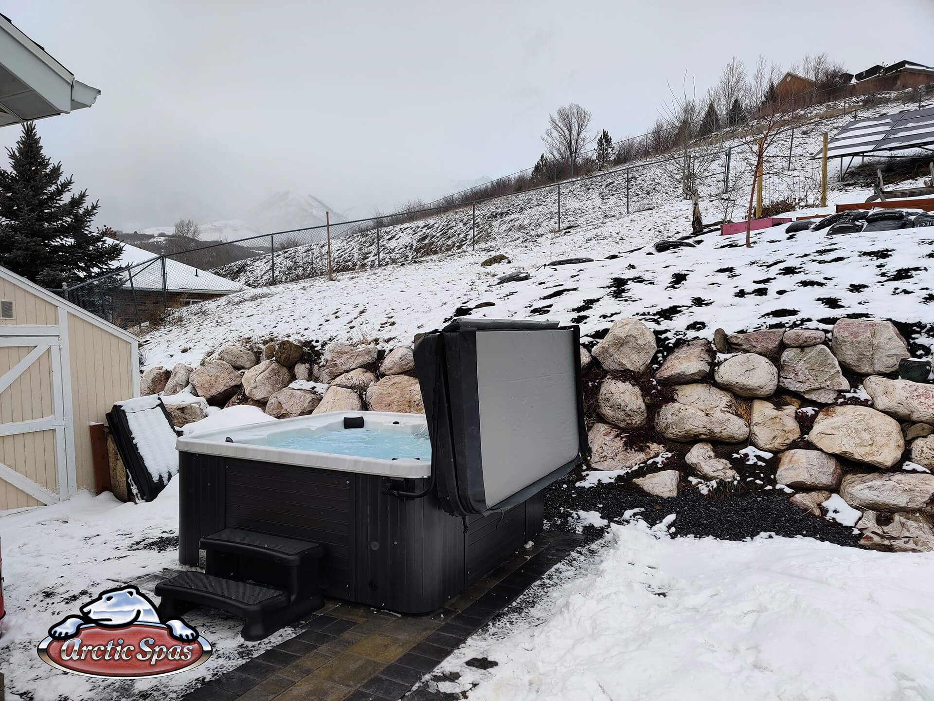 image hot tub and amazing backyard